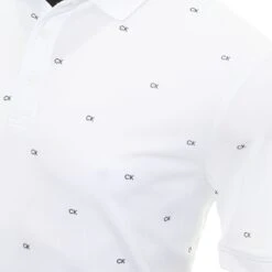 Calvin Klein Golf Monogram Pique Shirt 5 Calvin Klein Golf Monogram Pique Shirt -Sportswear Store Calvin Klein Golf Monogram Shirt CKMS22532 White 3